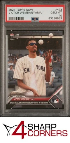 2023 TOPPS NOW #472 VICTOR WEMBANYAMA RC FIRST PITCH PSA 10