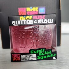 NeeDoh Nice Cube Ice Glitter Glow Stress Fidget Toy Solid Squish Sensory Cube