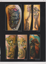 10 PAGES OF TATTOOS 48 TATTOOS-CATS-LIONS-TIGERS ETC LOT 4