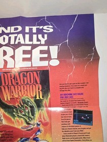 Vintage 1986 NES Dragon Warrior POSTER Nintendo Power Foldout Promo Ad