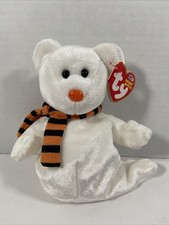 ty Beanie Baby 2002 Quivers Ghost Bear Polyester P.E. Pellets Halloween