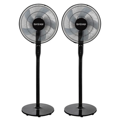 #ad Hurricane 2 Pack 16quot; Energy Efficient Adjustable Standing Fan 12 Speed Settings $92.99