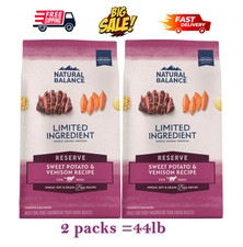 2 Packs -Natural Balance Limited Ingredient Diet Adult Dry Dog Food, 22lb