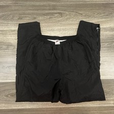 Vintage Nike Track Pants Womens Large 12-14 Black Woven Ankle Zip Athletic 90s