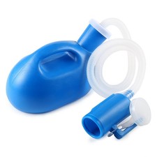 Portable Urinals for Men, 68 OZ, Spill Proof, 45" Hose, Blue