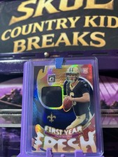 2025 Donruss Optic Tyler Shough First Year Fresh Patch RC - Saints