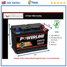 EFB Car Battery fits CITROEN DS3 C4 GRAND PICASSO C4 CACTUS Stop Start