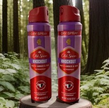 2 New Old Spice Mens Antipespirant Deodorant Invisible Dry Spray Knockout 4.3 oz