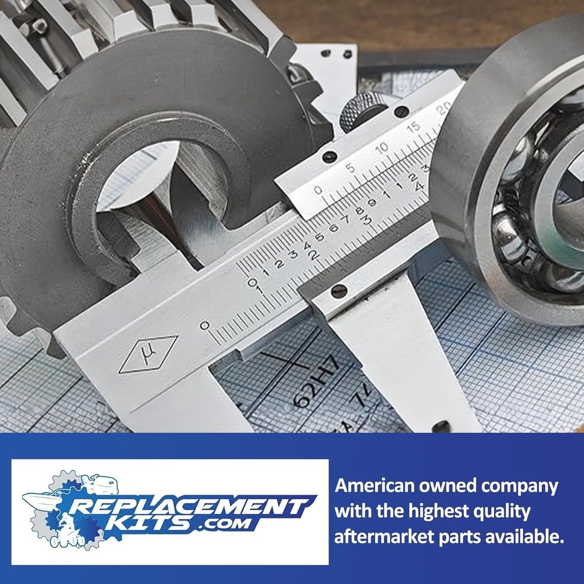 REPLACEMENTKITS.COM Front Wheel Bearing Rebuild Kit Compatible