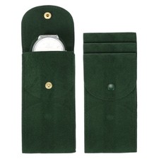 4 Pcs Velvet Watch Pouch, Single Watch Travel Case, Green