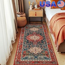 Machine Washable Non-Slip Runner Area Rug Ultra-Soft Floral Design Home Decor US