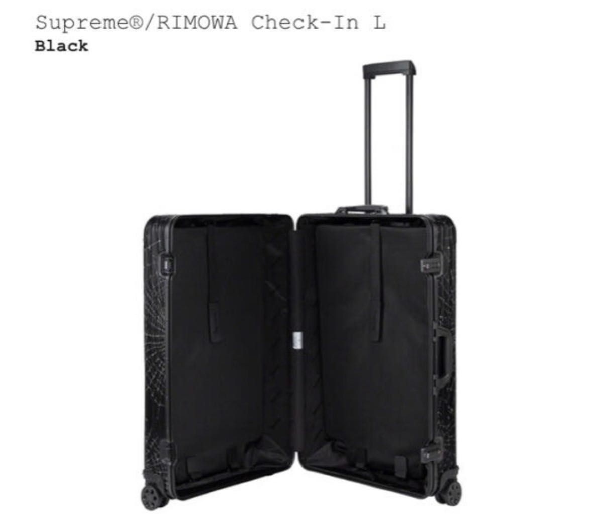Rimowa Supreme Check-In L 86L Black 4-wheels Carry Case Suitcase