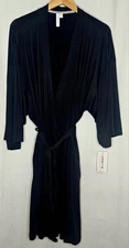 NWT Joyspun Women’s Dreamy Soft Knit Robe w/ Pockets Black Size 2X-3X