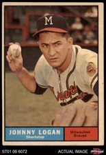 1961 Topps #524 Johnny Logan Braves 4 - VG/EX