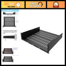 16" Vented Server Rack Shelf - 2U Cantilever Tray for 19" Network Cabinet, IT
