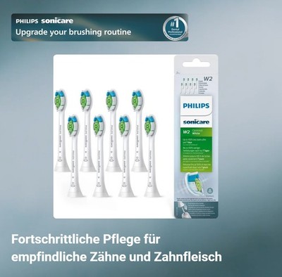 8er-Pack Philips Sonicare W2 Optimal White Ersatzbürsten C3 HX6068/12 Weiß 2026~