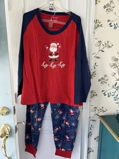 Jammies by Hip Style 2 Piece Pajama Set Women's Size 3X Santa Claus HO HO HO NWT