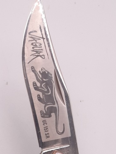 Vintage Jaguar Lockback Folding Knife With Beaded Sheath - Picture 7 of 14