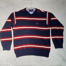 Vintage Tommy Hilfiger Crewneck Sweater Mens XL Navy Blue  Red Long Sleeve