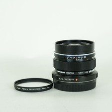 Excellent Condition With Filter OLYMPUS M.ZUIKO DIGITAL ED 12mm F2.0 Black Micro