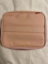 Pink Travel Vinyl Makeup Vanity Zippered Case