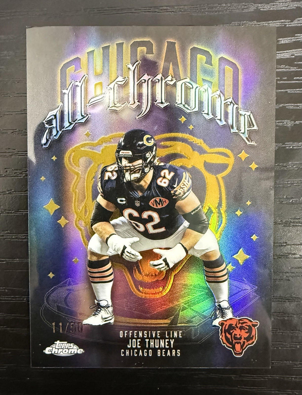 2025 Topps Chrome Football Joe Thuney All Chrome Gold Refractor /50 #ACT-14