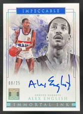 2018-19 Panini Impeccable Immortal Ink Holo Silver #IM-ALX Alex English Auto /25