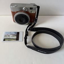 Fujifilm Instax Mini 90 Instant Film Camera Brown w/Battery NO CHARGER - TESTED