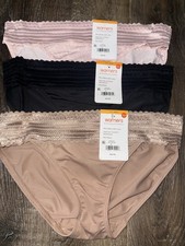 Warners Womens Bikini Underwear Panties Polyester Blend 3-Pair Lace Waist  S