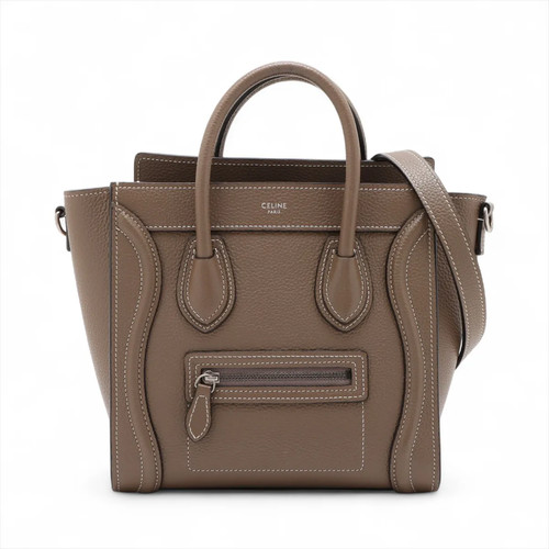 Celine Luggage Nano shopper Leather 2 Way Handbag Brown