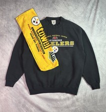 Vtg Lee XL Pittsburgh Steelers Crewneck Sweatshirt FREE XLIII Terrible Towel