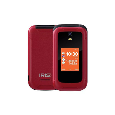 #ad Brand New Sealed Consumer Cellular Locked Iris 8GB Red Flip Phone E SIM ONLY $39.99