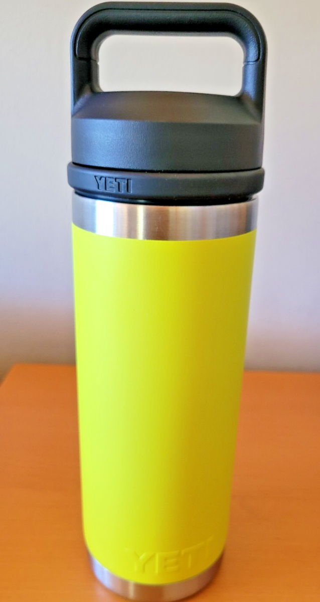 Yeti 18oz Rambler Water Bottle Firefly Yellow with Chug Cap Brand