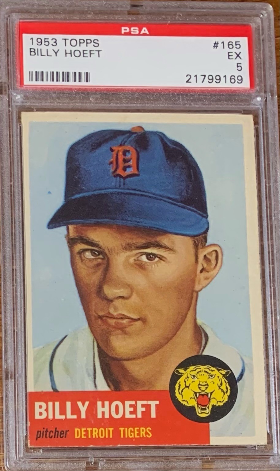 1953 Topps Baseball #165 Billy Hoeft Detroit Tigers PSA 5