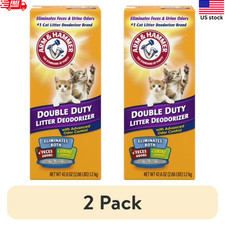 2 Pack Arm Hammer Cat Litter Deodorizer Double Duty 42.6oz - Total 85.2oz