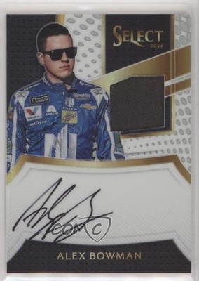 2017 Panini Select Signature Swatches White Prizm 6/49 Alex Bowman Auto b8h