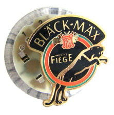 MORITZ FIEGE BIER-alter Blinkpin-ohne Dorn und Verschluss-2,6 x 2,3cm-BLÄCK-MAX-