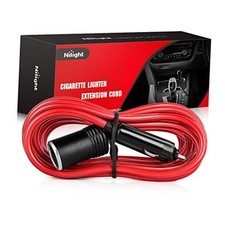10003W 14 Ft Male-to-Female Extension Cord Cable 14ft Cigarette Lighter Red
