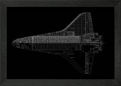 Space Shuttle Diagramm Y1 gerahmtes Wandbild Poster Leinwanddruck Bild