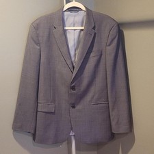 Tommy Hilfiger 100 Worsted Wool Men's Double Vent Blazer, Size 42R, Gray