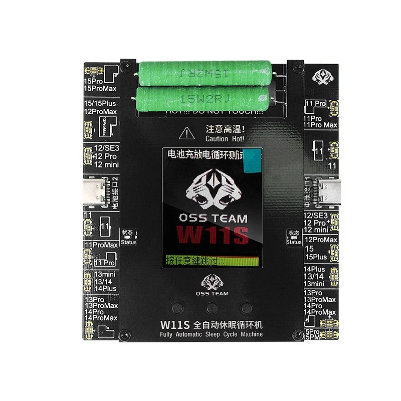 Probador de ciclismo de batería W11S pruebas cíclicas para iPhone11-15 modificación de datos de batería Foto 2 de 4