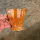Vintage Anchor Hocking Fire King Peach Luster She’ll Footed Creamer Cup