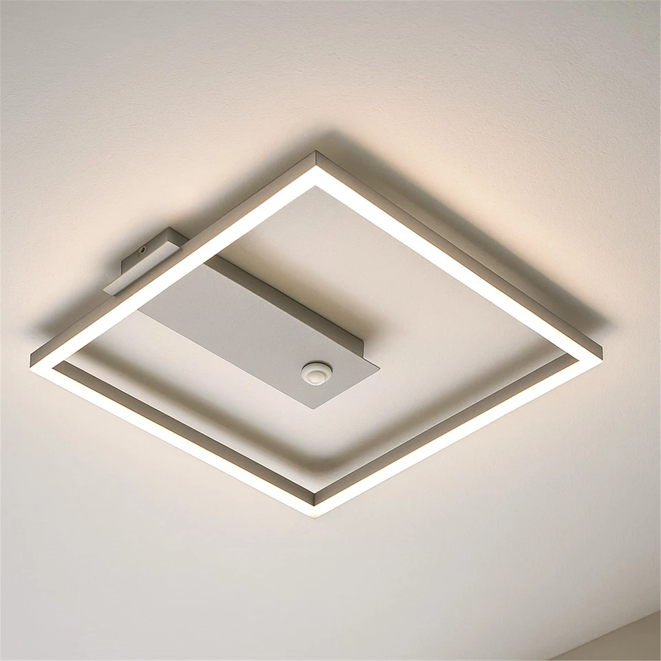 Deckenleuchte Briloner Frame LED mit Bewegungsmelder Silber Deckenlampe - Bild 1 von 4