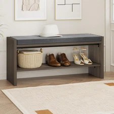 Shoe Storage Bench, Entryway Bench with Cushion, Ottoman Benches for Bedroom Liv