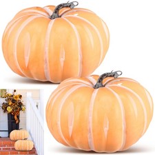 2 Large Jumbo Foam Pumpkin Fall Decor 9.84 Inch
