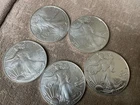 🇺🇸 #1  Lot of 5 - 2025 $1 American Silver Eagle 1 oz BU Lot of 5