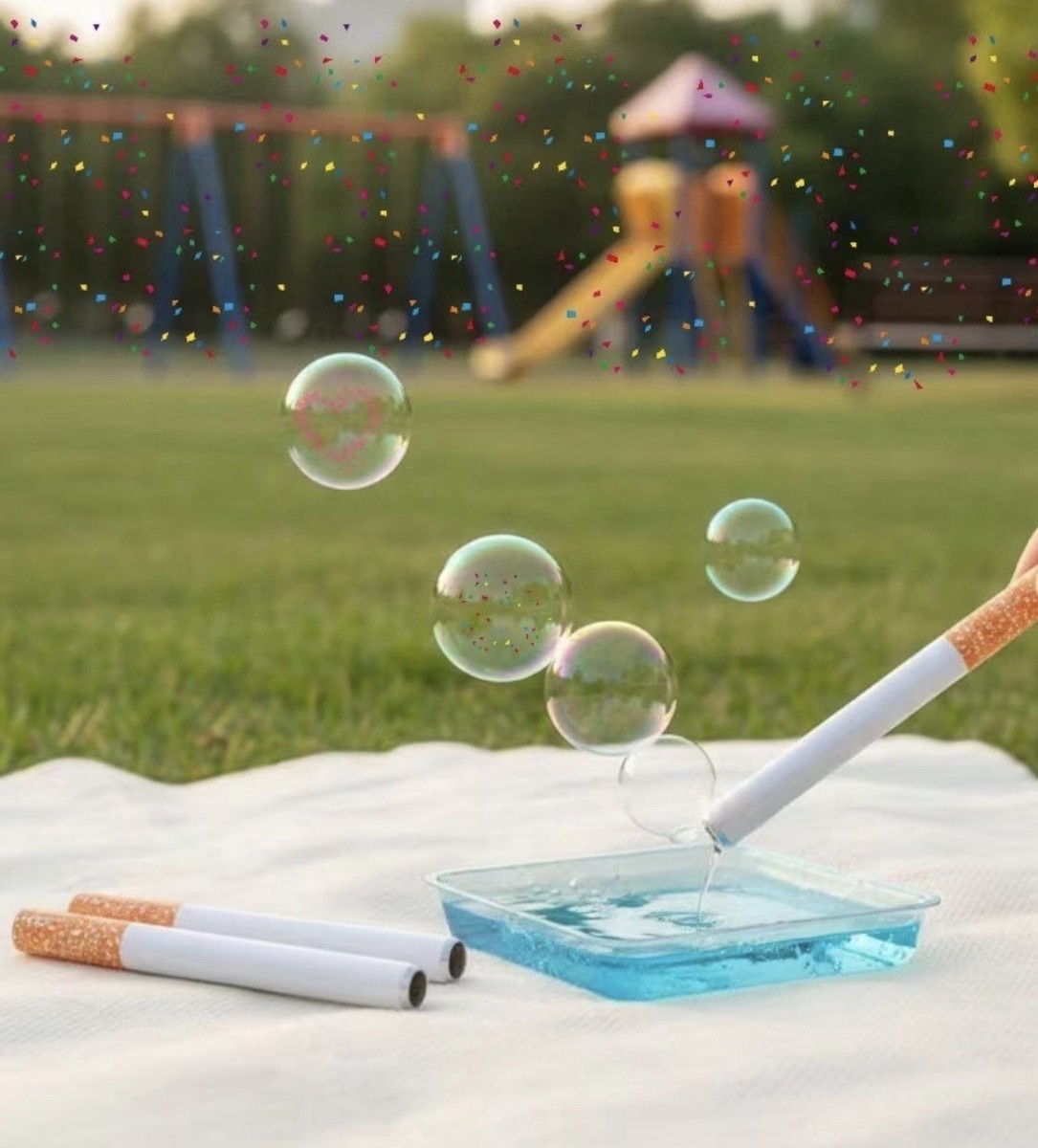 cigarettes blowing bubbles New 2 Novelty Fake Cigarette Bubble Blower Non Smoker Break time Funny  Effective