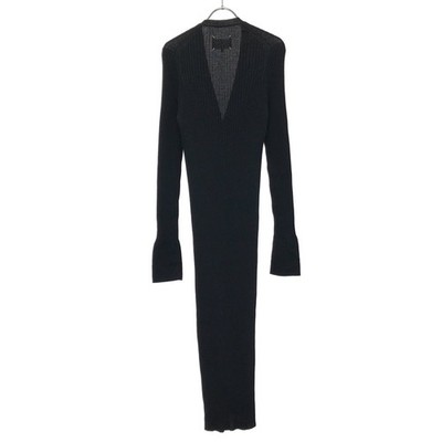 Maison Margiela 4 Ribbed Knit Long Cardigan Black XS Used MESC-0