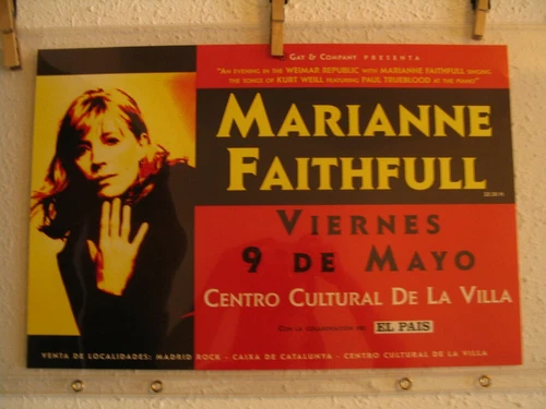 MARIANNE FAITHFULL ORIGINAL POSTER TOUR 1997 MADRID 12X19´´