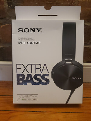 Sony MDR-XB450AP Extra Bass On the Ear Headphones - Black - wired 3.5mm ...